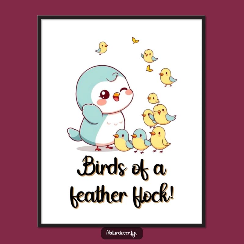 Free Printable Wall Art: Winking Character Birds Funny Downloadable Art for Cheerful Decor