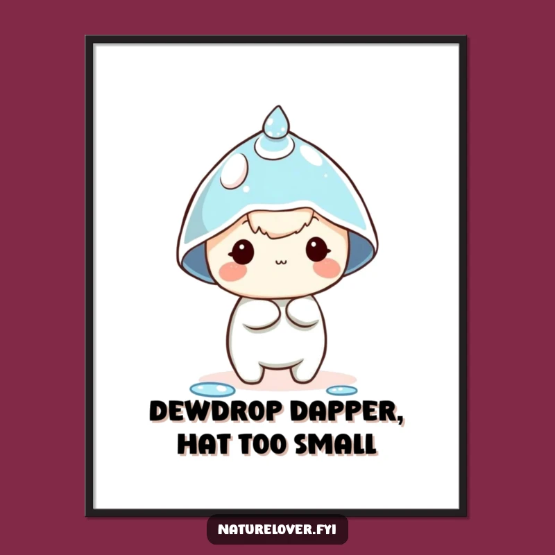 Funny Free Printable Dewdrop Hat Wall Art - Comical Character Downloadable Decor