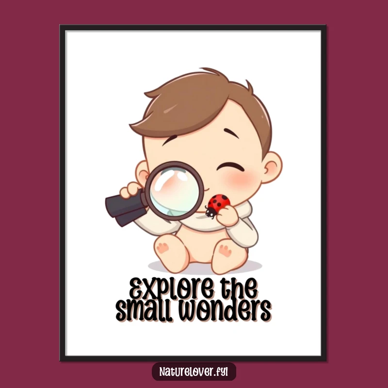 Free Printable Wall Art: Curious Ladybug Explorer Funny Art Downloadable