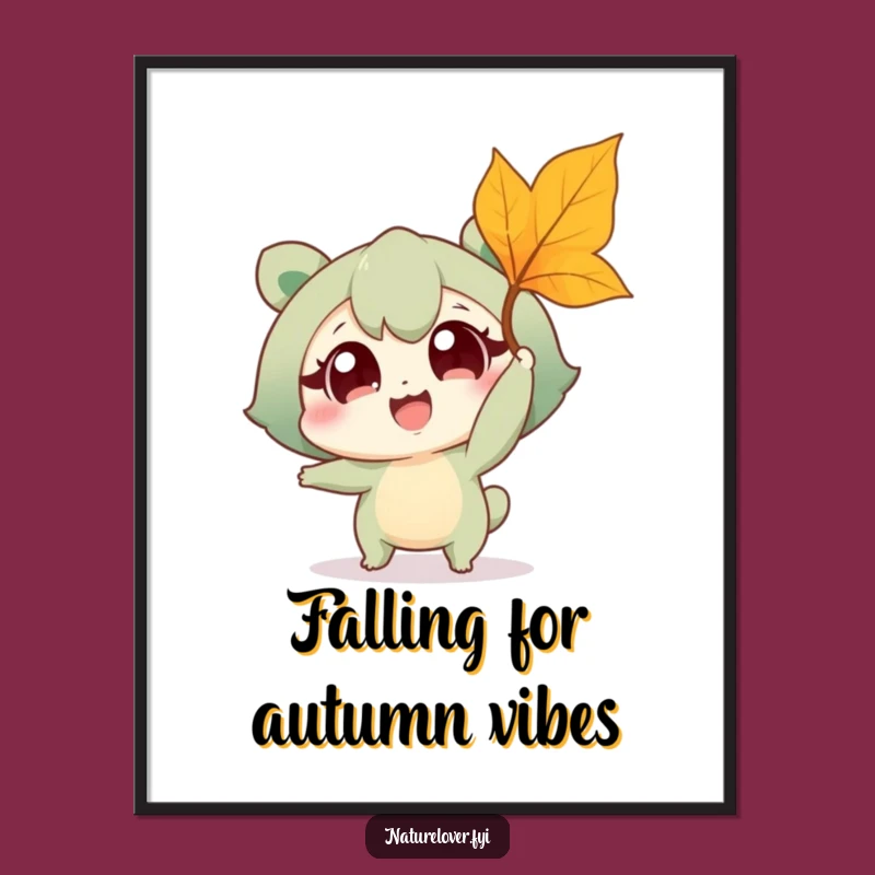 Funny Free Printable Wall Art: Leaf Catching Nature Lover