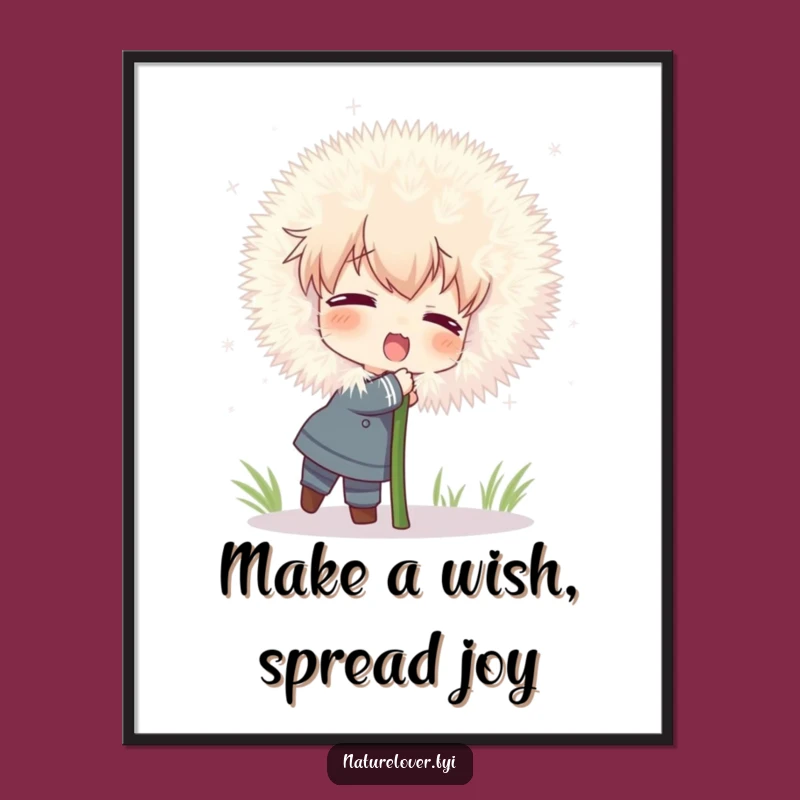 Free Printable Wall Art: Dandelion Hug Character Funny Art Downloadable