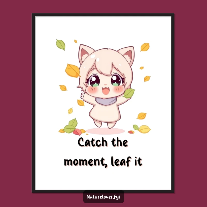 Free Printable Wall Art: Falling Leaf Joy Character Funny Art Downloadable