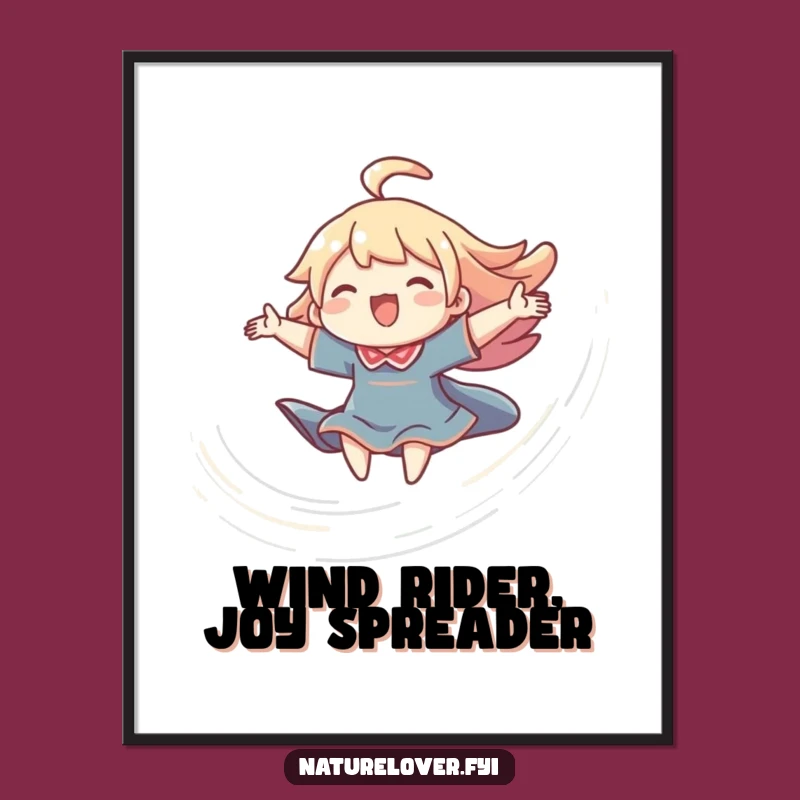 Free Printable Wall Art: Joyful Breeze Rider for Uplifting Decor
