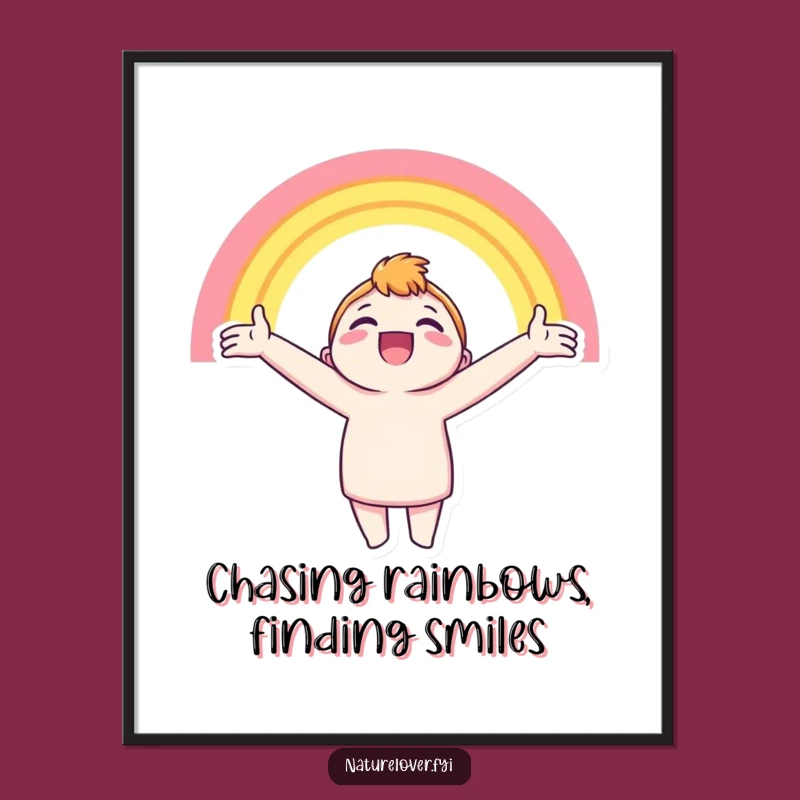 Funny Free Printable Wall Art: Rainbow Beam Character, Inspiring Downloadable Decor