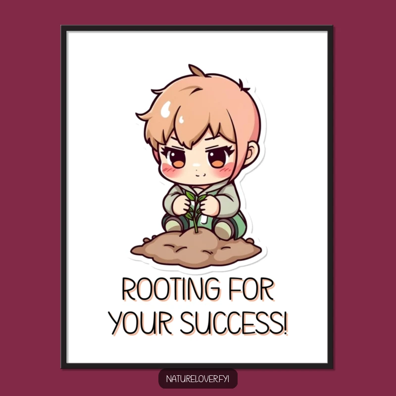 Free Printable Wall Art: Determined Character Plants Seed Funny Downloadable Decor