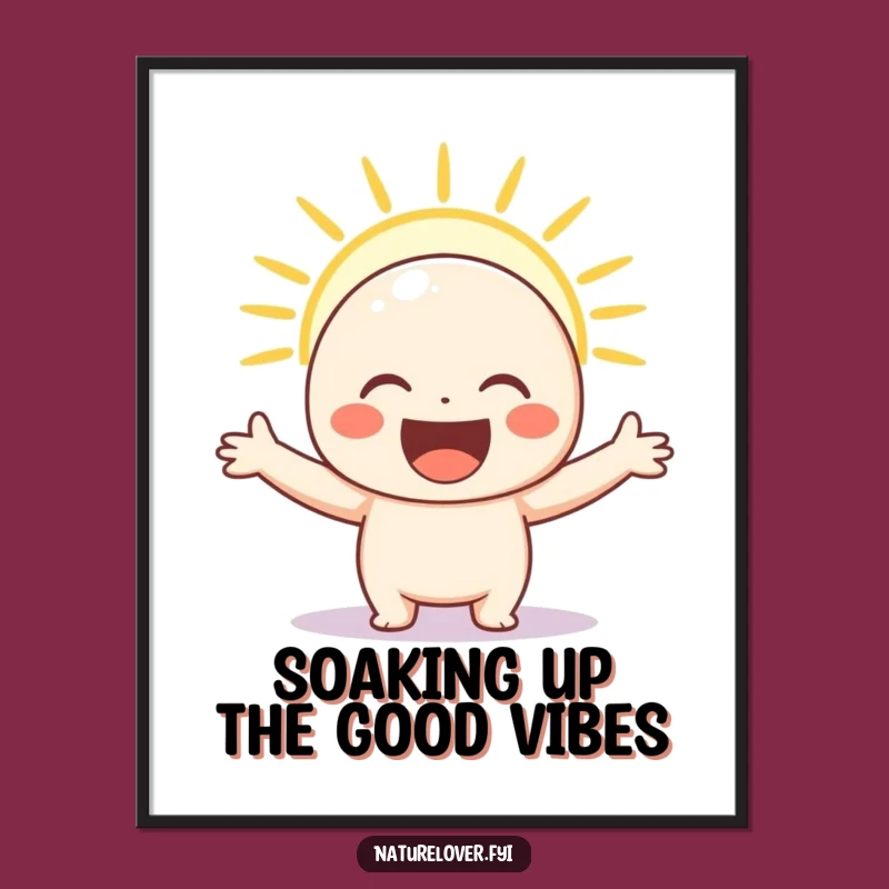 Free Printable Wall Art: Happy Sunshine Character Art, Uplifting Home Decor