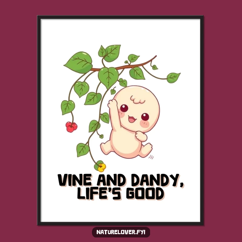 Funny Free Printable Wall Art: Kawaii Vine Dweller, Whimsical Decor Downloadable Art