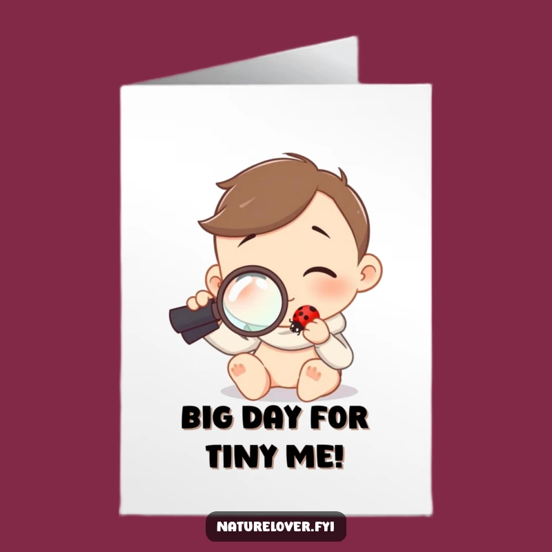 Free Printable Birthday Card: Curious Ladybug Explorer Funny Downloadable