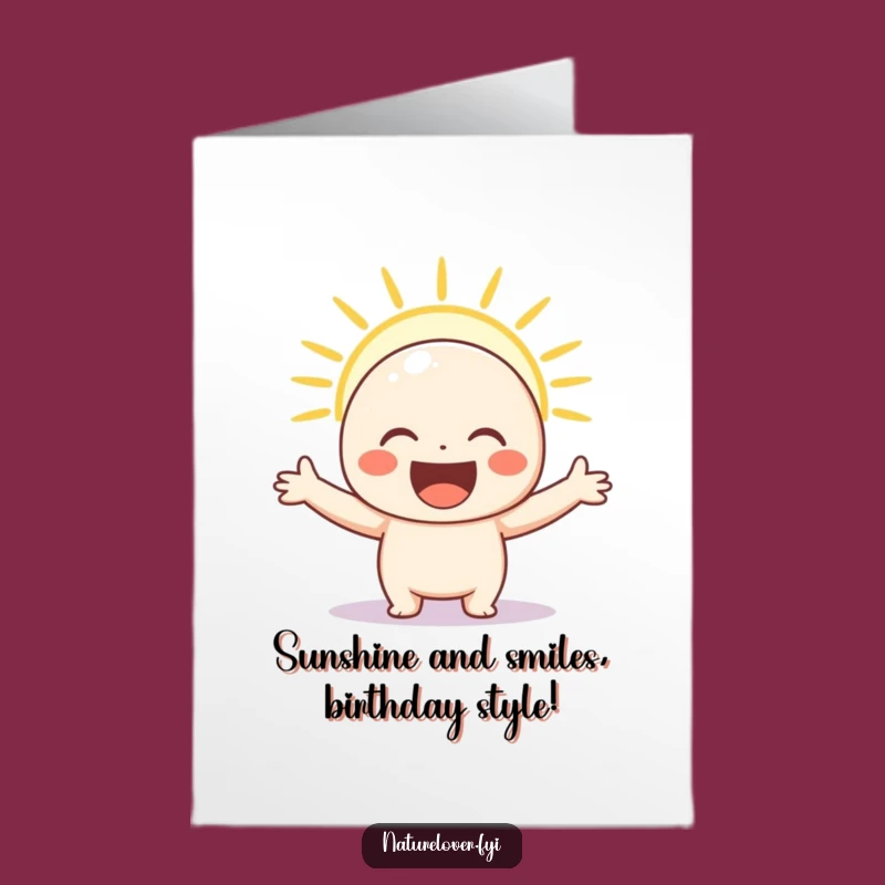 Free Printable Birthday Card: Happy Sunshine Character Says Youre Awesome