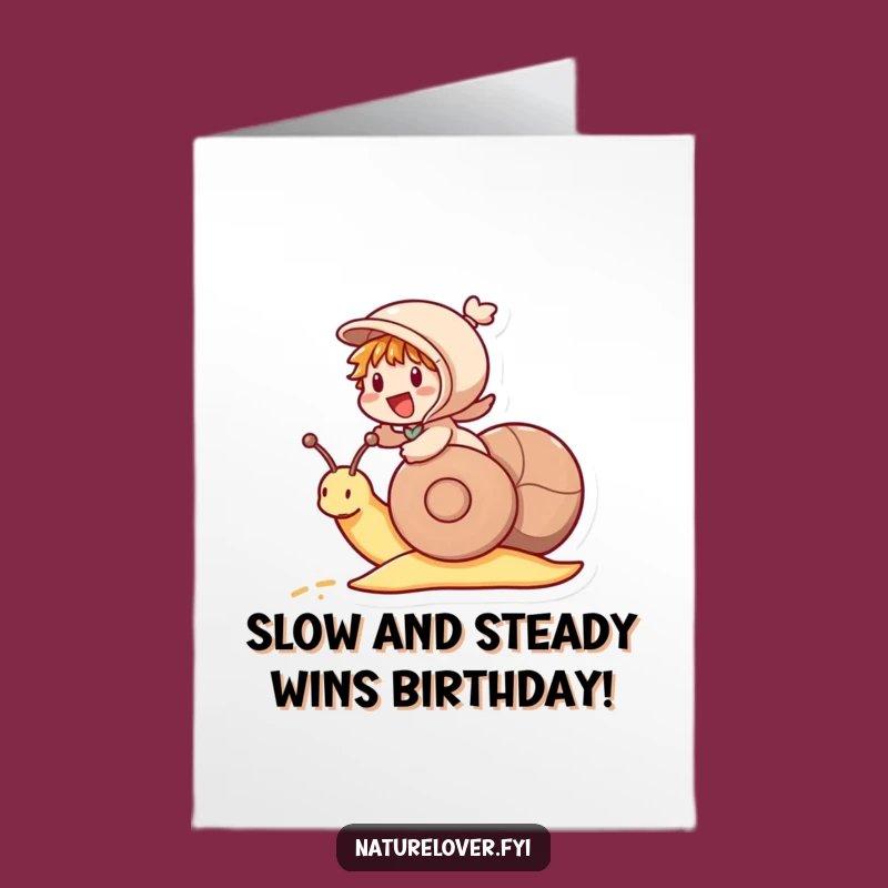 Free Printable Birthday Card: Snail Racer Fun, Hilarious Journey Downloadable Gift