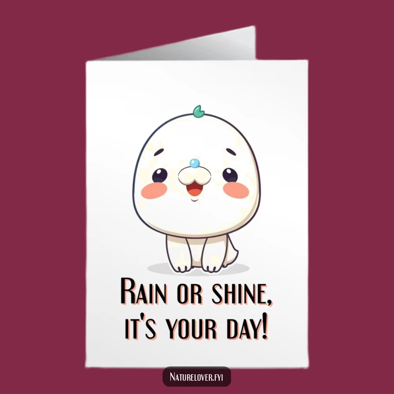 Funny Free Printable Birthday Card: Raindrop Smile Delight - Celebrate with a Splash!