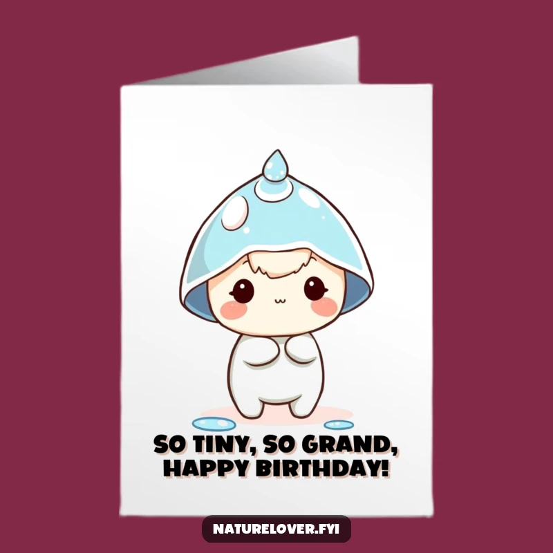 Funny Free Printable Dewdrop Hat Birthday Card - Cute Character Downloadable Gift