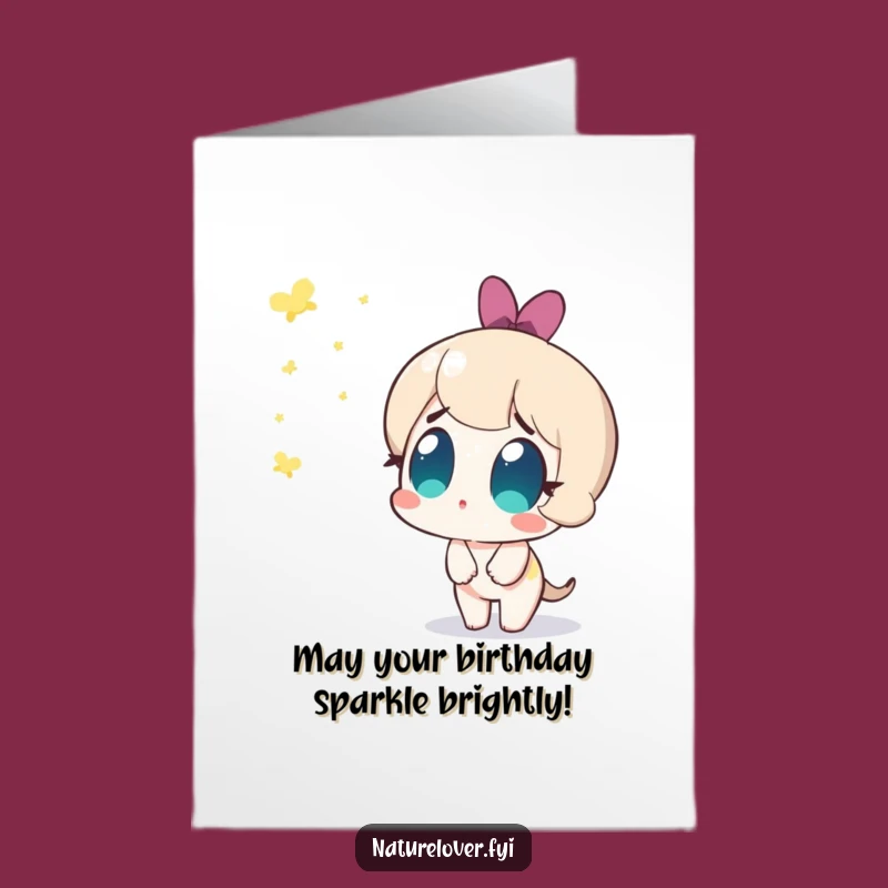 Free Printable Birthday Card: Amazed Firefly Character - Magical Downloadable Gift