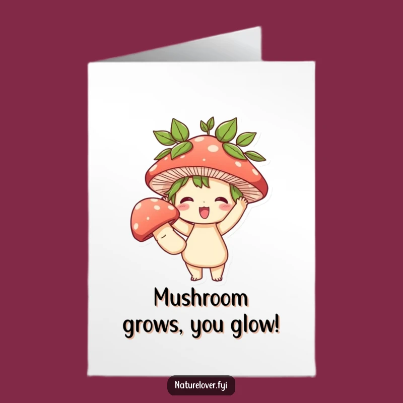 Free Printable Birthday Card: Funny Mushroom Lover Character, Perfect DIY Downloadable Gift!