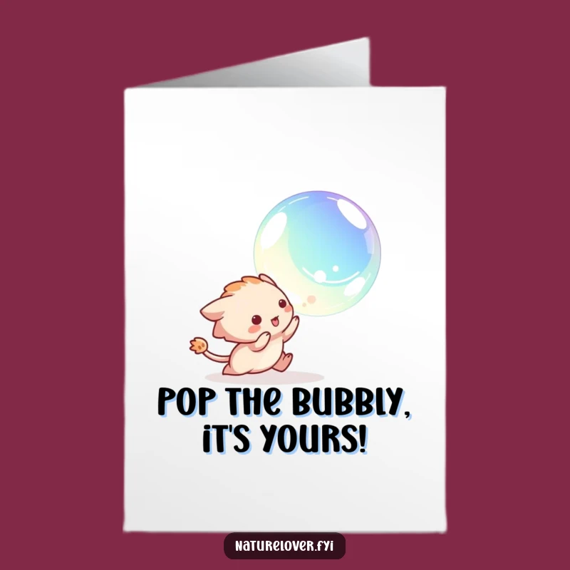 Free Printable Birthday Card: Bubble Chaser, Funny Joyful Downloadable Gift