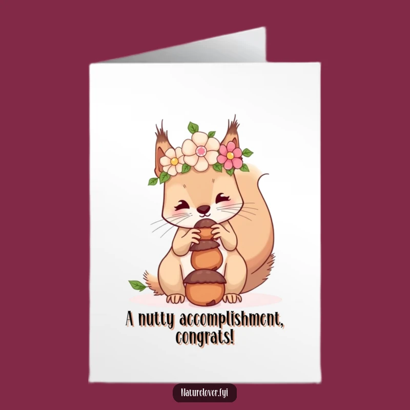 Free Printable Congrats Card: Acorn Balancing Act, Hilarious Downloadable Gift