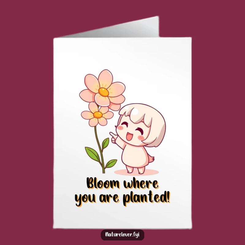 Free Printable Congratulations Card: Cute Character Flower Admiration Funny Downloadable
