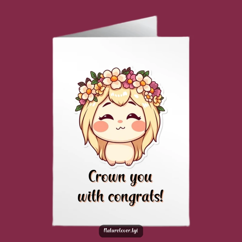 Free Printable Funny Congrats Card: Crowned with Success!