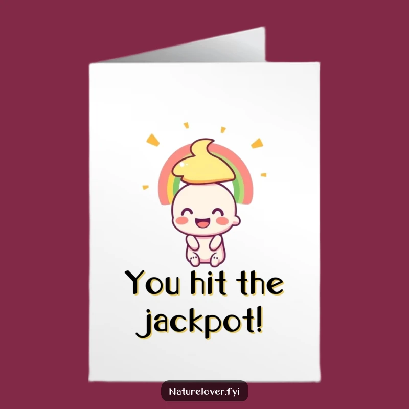 Free Printable Congrats Card: Rainbow Character, Funny Downloadable Gift for Triumphs