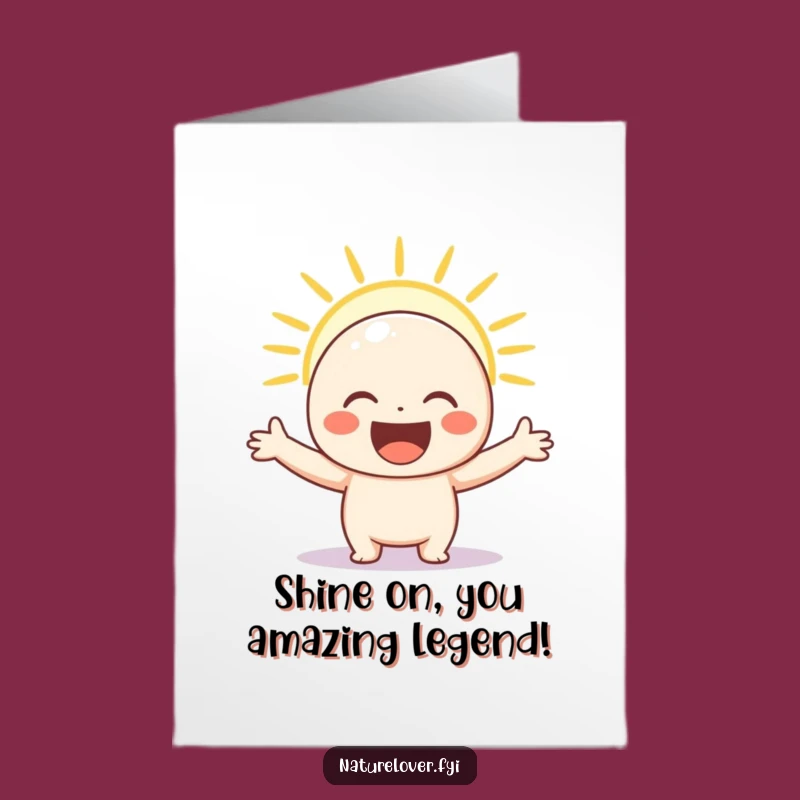 Free Printable Congrats Card: Sunshine Character Celebrates Your Big Win