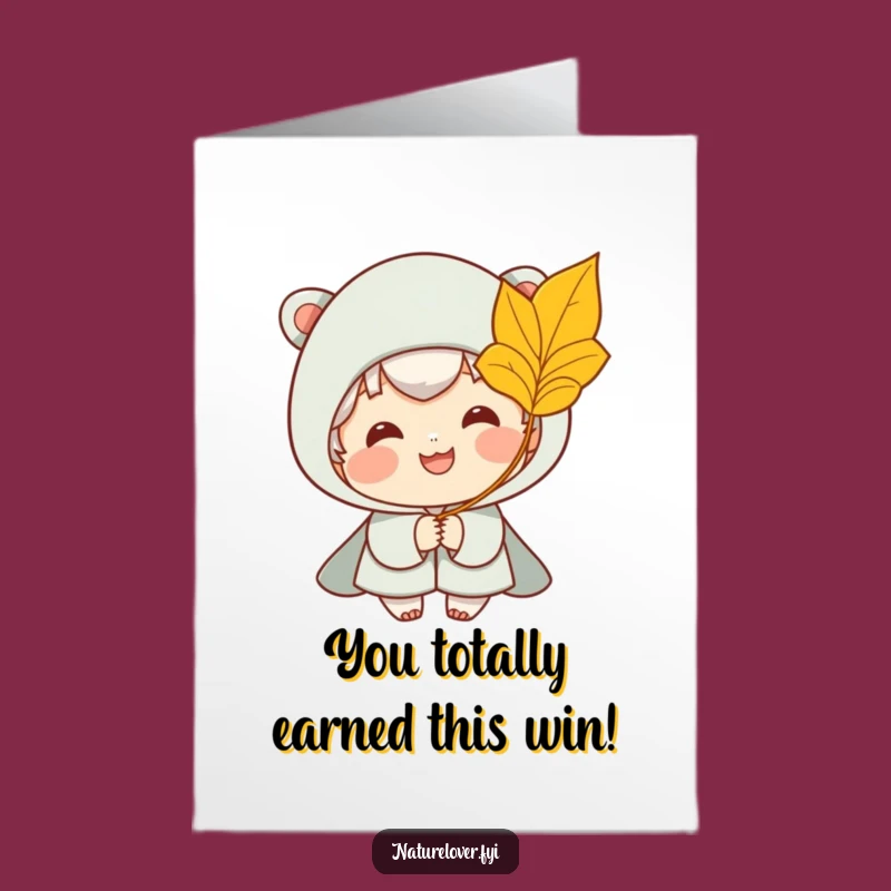 Free Printable Golden Leaf Congrats Card: Humorous Downloadable for Seasonal Success