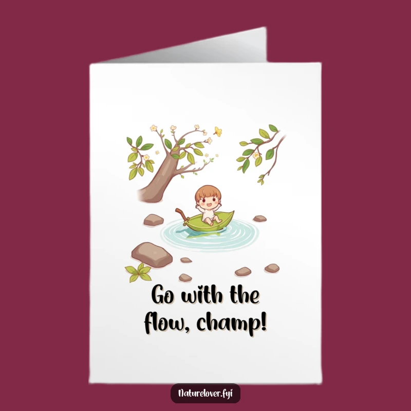 Free Printable Leaf Boat Congrats Card - Serene Character Funny Gift