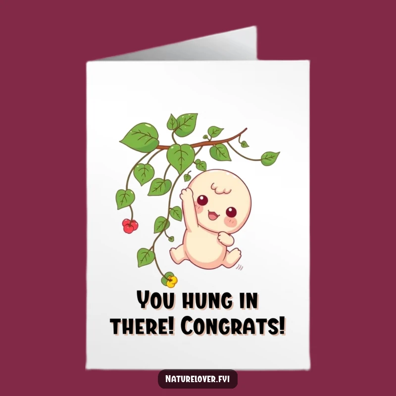 Funny Free Printable Congrats Card: Kawaii Hang In There, Sweet Achievement Downloadable Gift