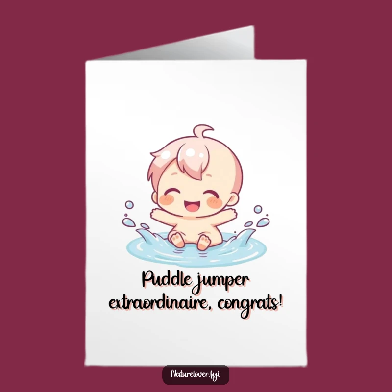 Funny Free Printable Congrats Card: Tiny Puddle Joy, Downloadable Celebration Greeting