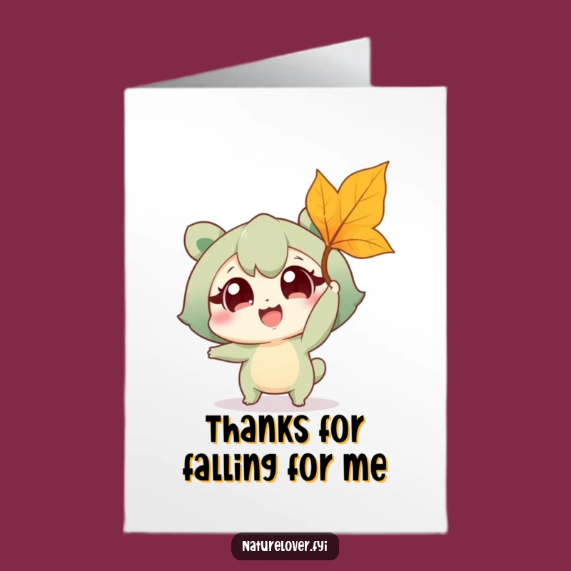 Free Printable Funny Thanks Card: Grateful Leaf Catcher