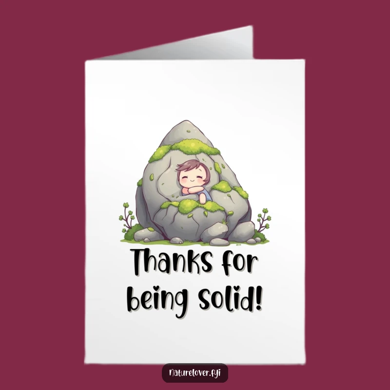 Free Printable Rock Hug Thank You Card - Funny Downloadable Gift of Gratitude