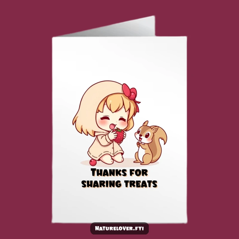 Free Printable Thank You Card: Sharing Character & Squirrel, Grateful Downloadable