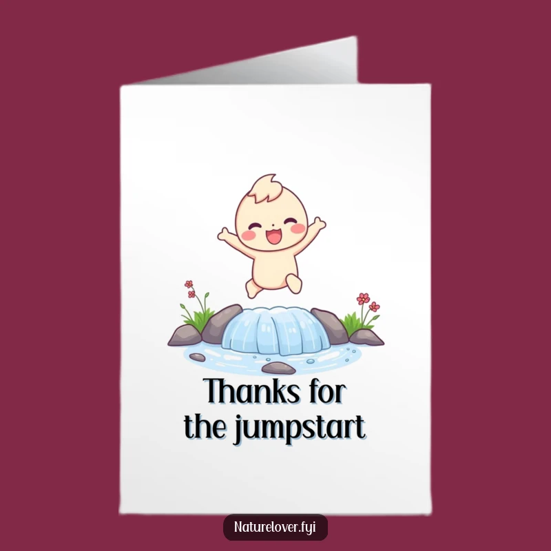 Funny Free Printable Thank You Card: Stream Leap Gratitude - Thanks with a Jump!