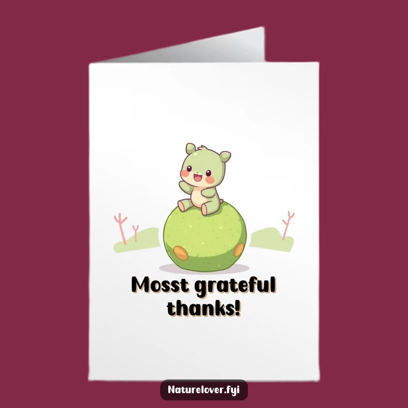Free Printable Thank You Card: Moss Ball Rider Creature Rolling Thanks Your Way!