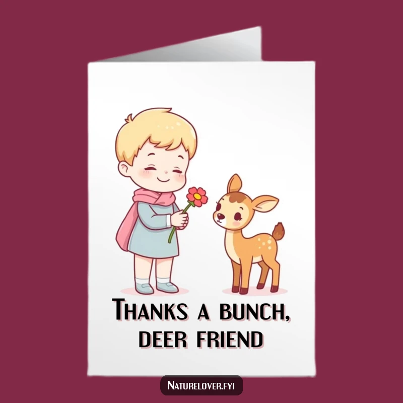 Free Printable Thank You Deer Card: Whimsical Downloadable for Expressing Gratitude with Humor