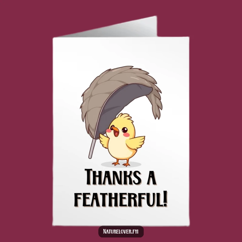 Free Printable Thank You Card: Bird Nest Giant Feather, Funny Downloadable Gift