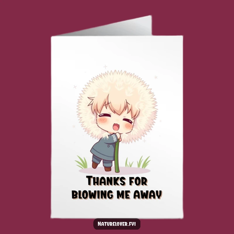 Free Printable Thank You Card: Dandelion Hug Character Funny Downloadable