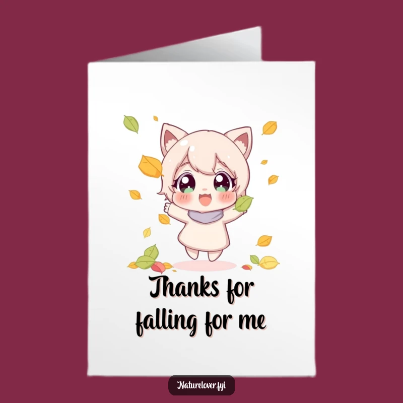 Free Printable Thank You Card: Falling Leaf Joy Character Funny Downloadable