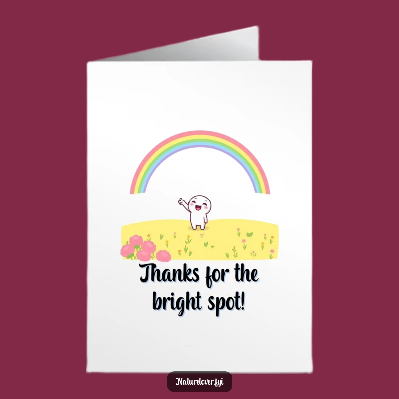 Free Printable Rainbow Pointer Thank You Card - Funny Downloadable Gift of Gratitude