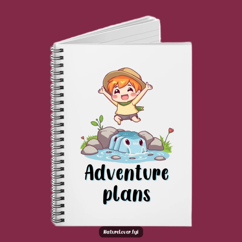 Funny Adventure Log Notebook: Nature Lover's Stream Leap, Lined Pages, Great Funny Gift