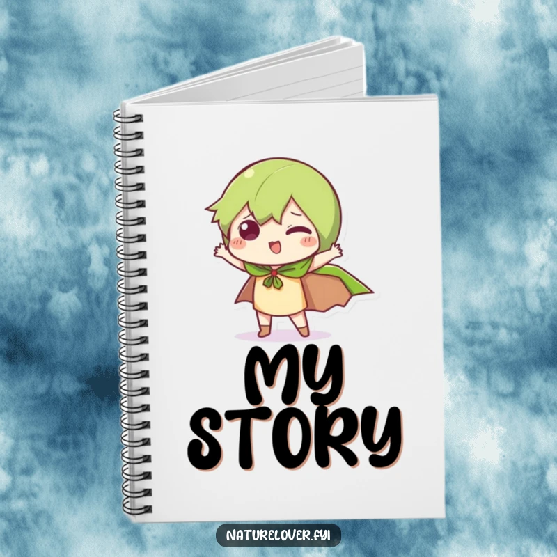 Funny Hero Diary Notebook: A little character strikes a funny pose with a leaf cape, a humorous cover for your stories.