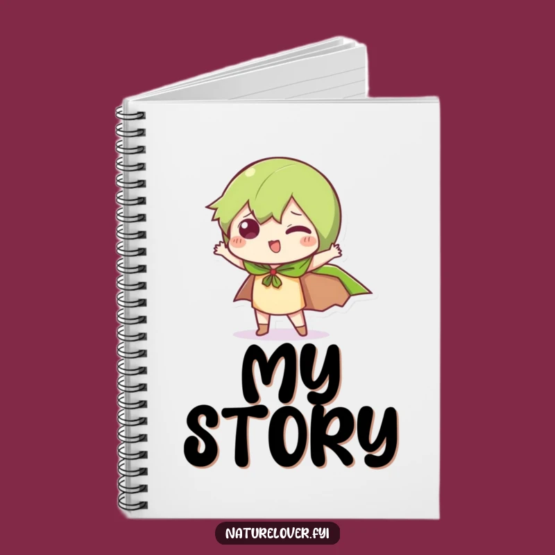 Funny Hero Diary Notebook: Leaf Cape Character, Lined Pages, Great Funny Gift