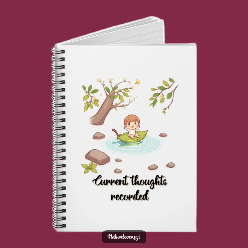 Funny Leaf Boat Notebook: Jot Down Peaceful Thoughts with Character's Stream Journey!