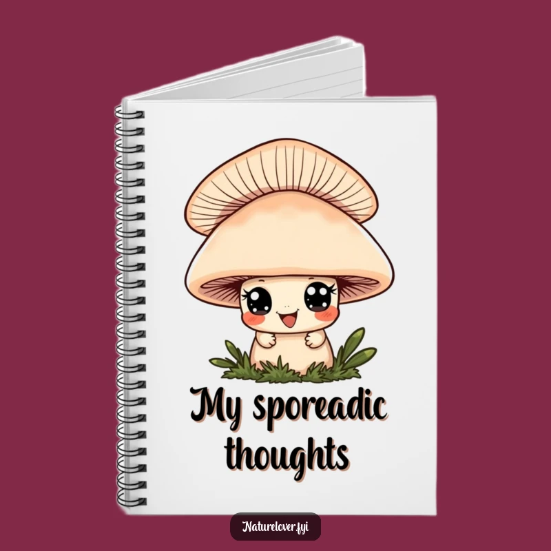 Funny Mushroom Peeker Notebook - Playful Character Journal, Perfect Gift