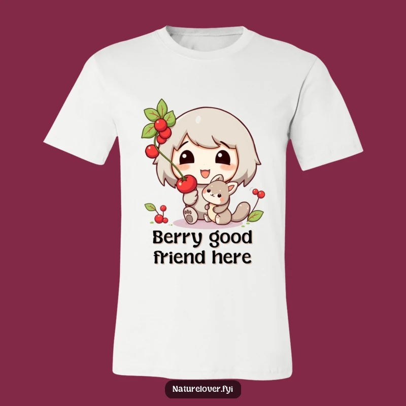 Funny Berry Buddy T-Shirt: Character & Creature Friendship Tee