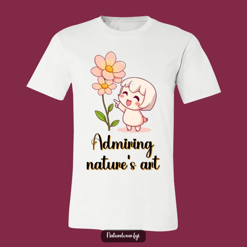 Funny Bloom Admirer T-Shirt: Cute Character's Floral Fascination, Ideal Comical Gift