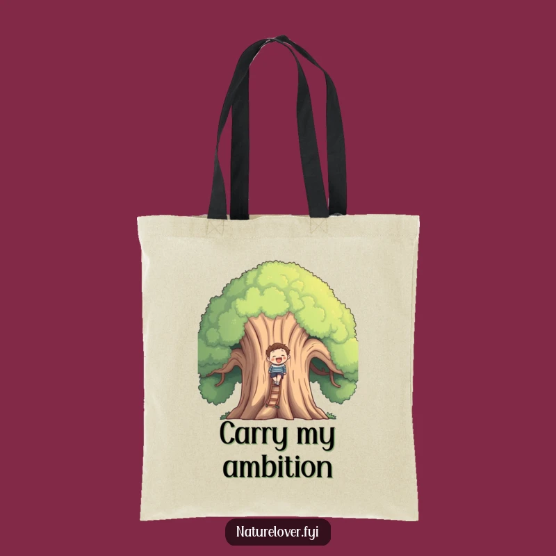 Funny Tree Ascend Tote Bag - Ambitious Character, Perfect Funny Gift