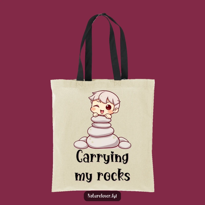 Funny Stone Balance Tote: Carry Your Calm with Whimsical Flair