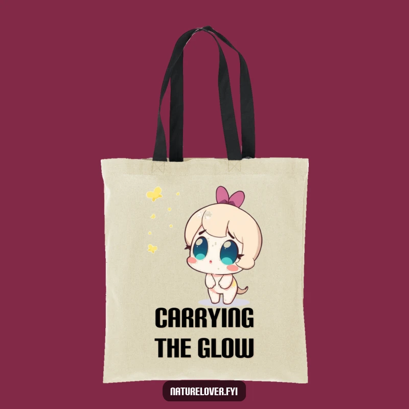 Funny Summer Night Tote Bag: Cute Character Firefly Watcher, Great Funny Gift Accessory