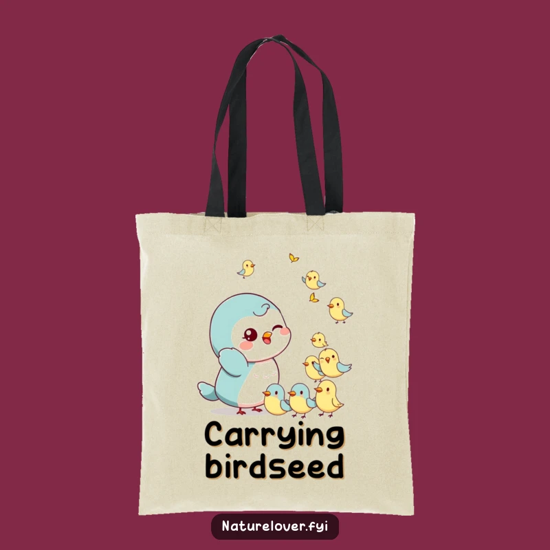 Funny Bird Wisher Tote Bag: Playful Character's Cheerful Flock Surprise Carryall