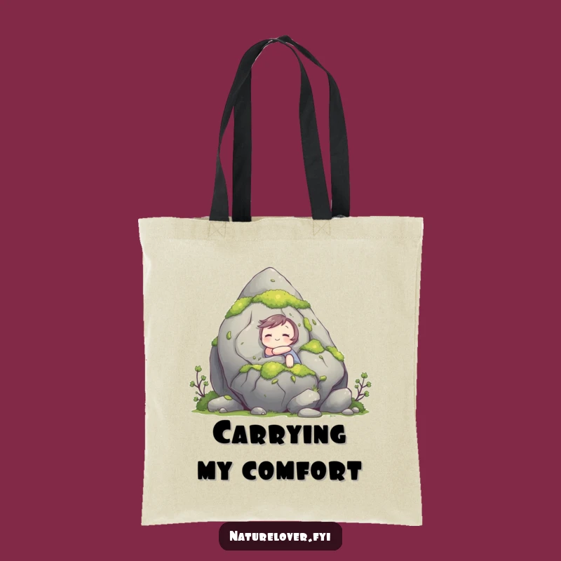Funny Hugging Rock Tote Bag: Carry Your Nature Love